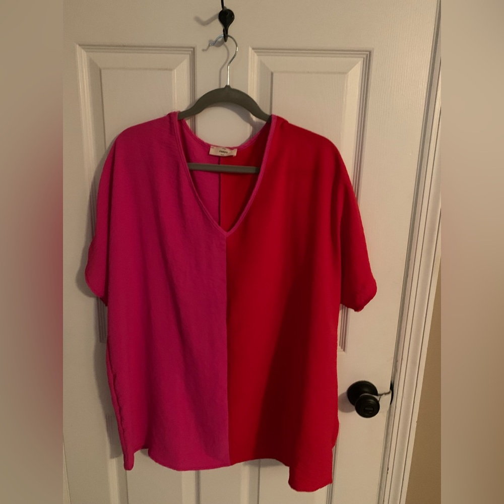 Entro color block blouse 2x